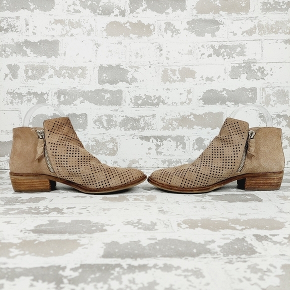 Dolce Vita Sofie Tan Suede Leather Side Zip Ankle Bootie K617 - Picture 7 of 11